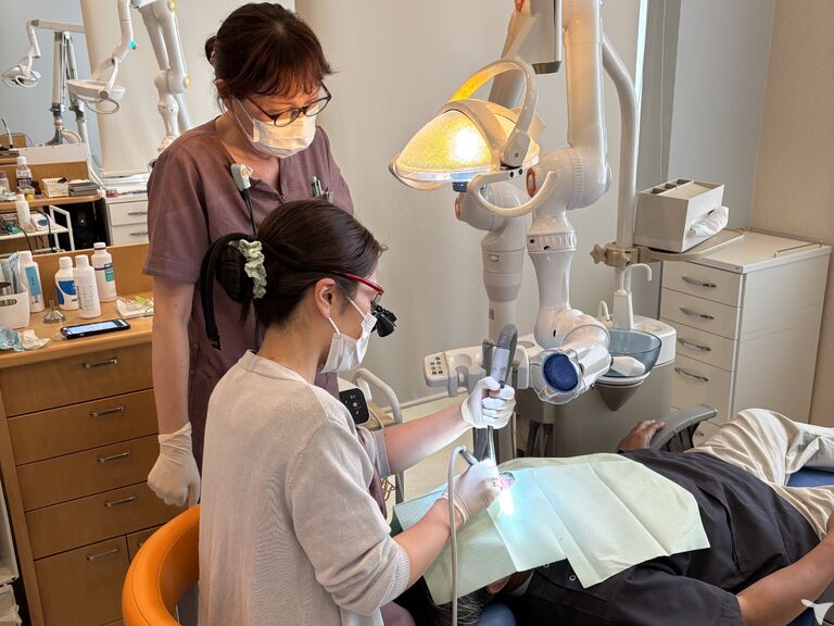 先輩のマンツーマン指導